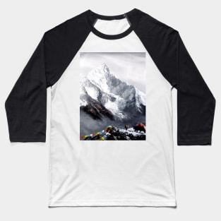 Panoramic View Of Everest Mountain Baseball T-Shirt